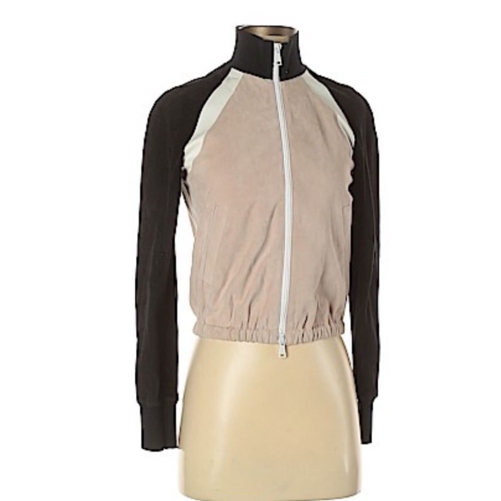 NWOT LIVEN Suede Jacket Size 40 (IT) Wears like a Size 0 Black/Tan/White